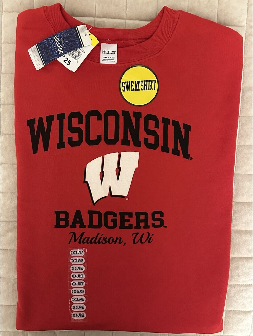 Red Champion Wisconsin Badgers Eco Powerblend crew sweatshirt